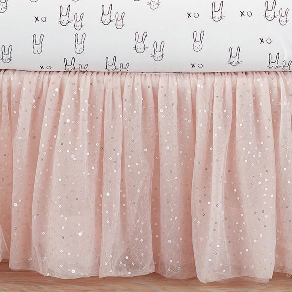 Pottery Barn Kids Pink Sequin Twin Bed Skirt - Picture 1 of 2